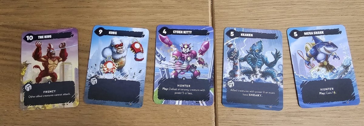 Mindbug x King of Tokyo monster cards.