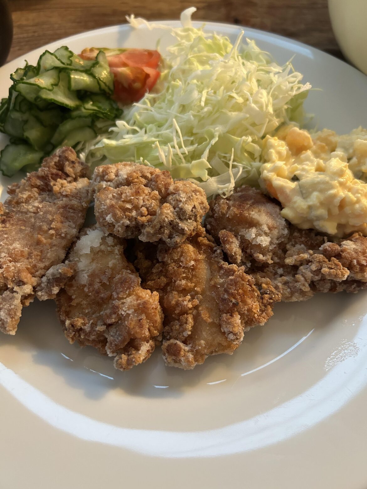 Made tori karaage with tarutaru sosu.