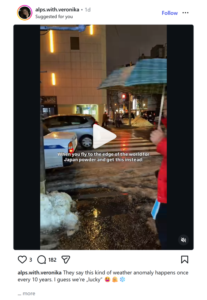 A Niseko visitor laments the poor start