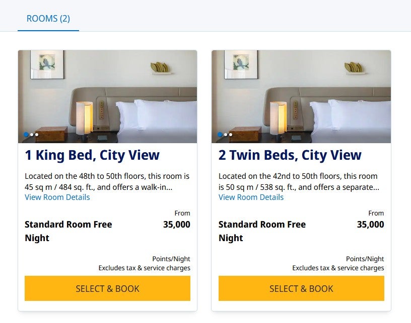 Park Hyatt Tokyo standard award rooms