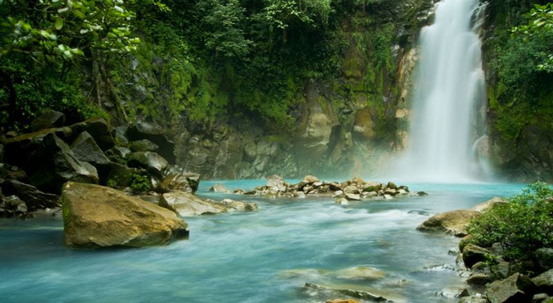 Rio Celeste waterfall in Costa Rica