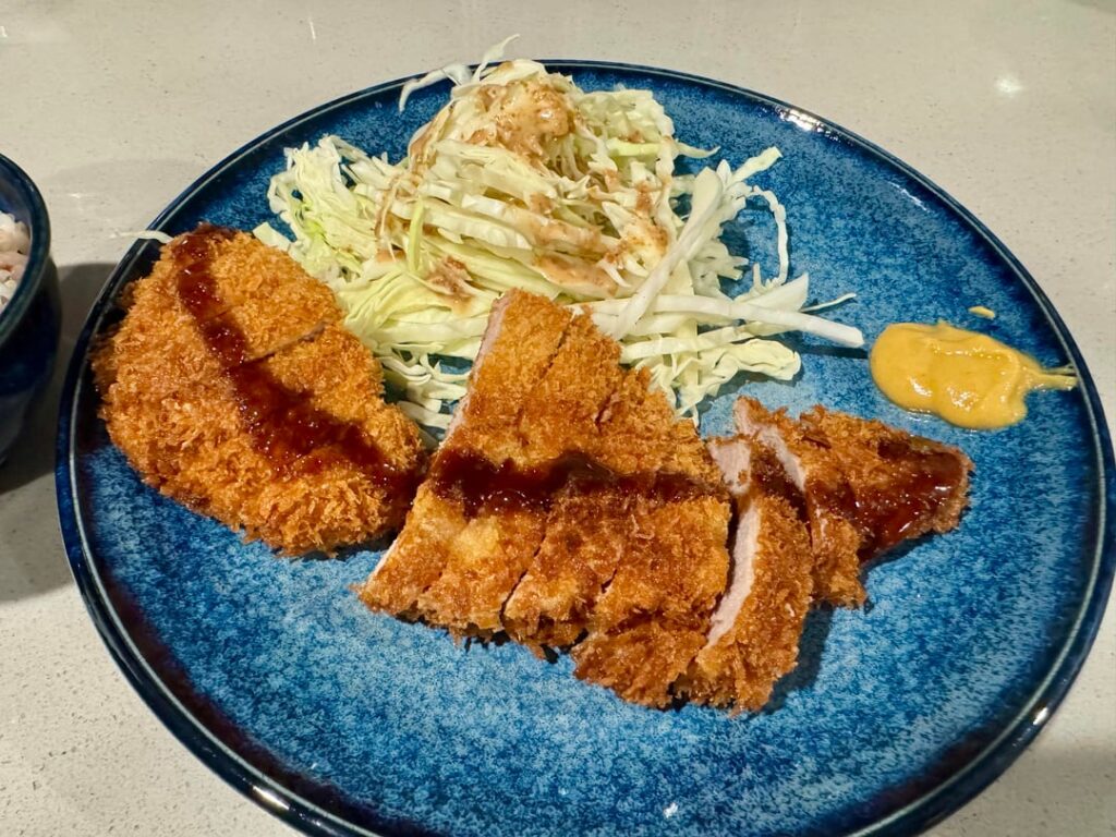 Homemade tonkatsu with karashi mustard