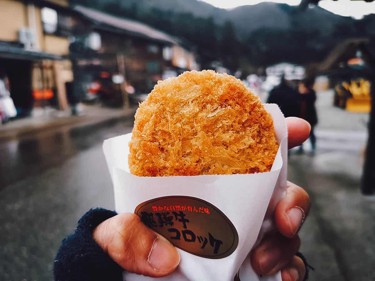 The Shirakawa-go Winter Travel Guide Croquette in Shirakawa-go