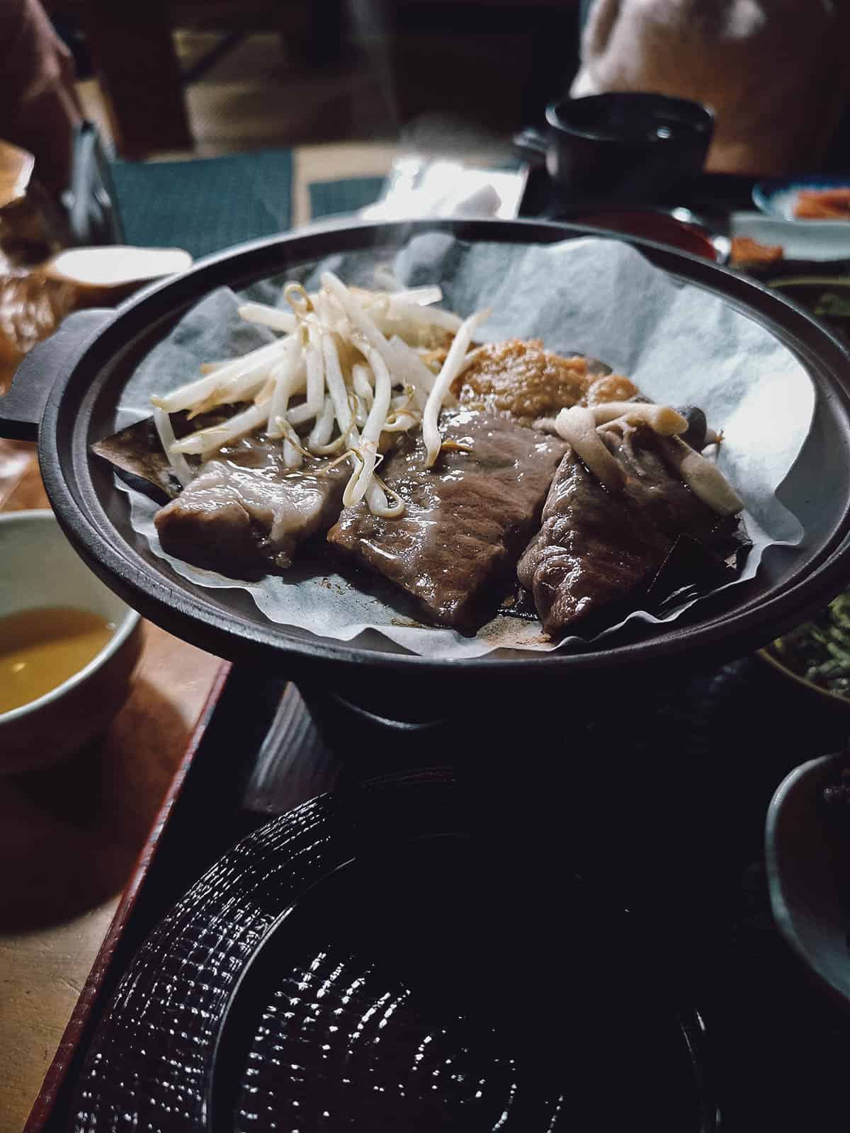 The Shirakawa-go Winter Travel Guide Hida beef at Irori restaurant in Shirakawa-go