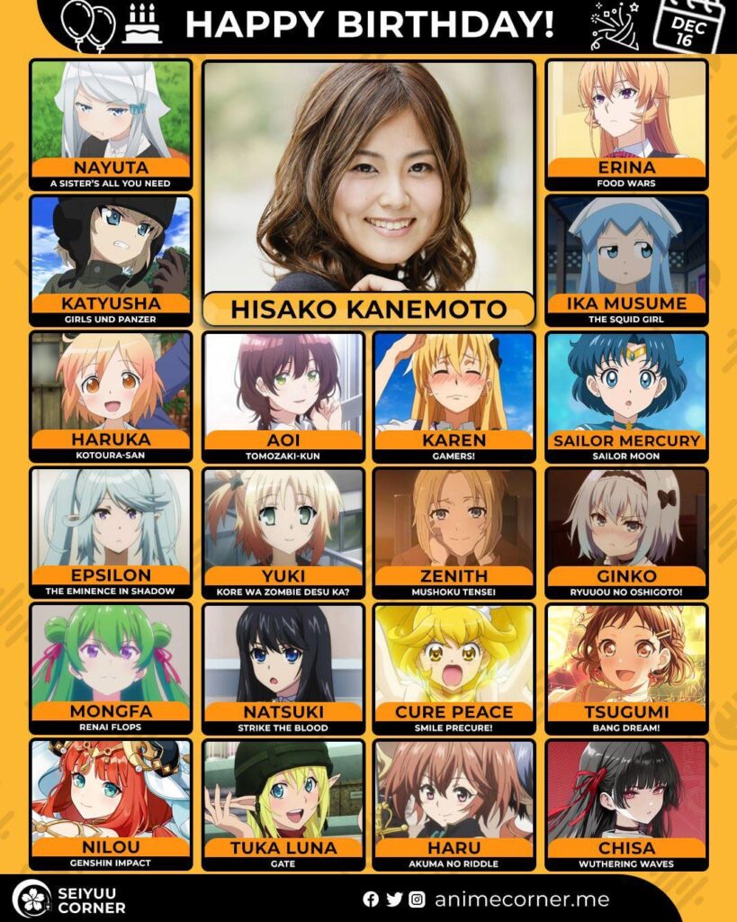 Happy 38th birthday to Hisako Kanemoto!