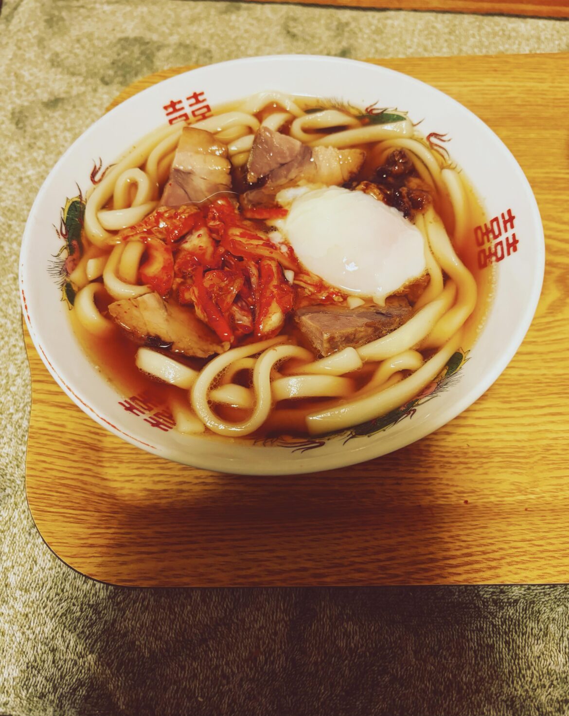 Cha-Syu-Udon(kimuchi and onsentamago)