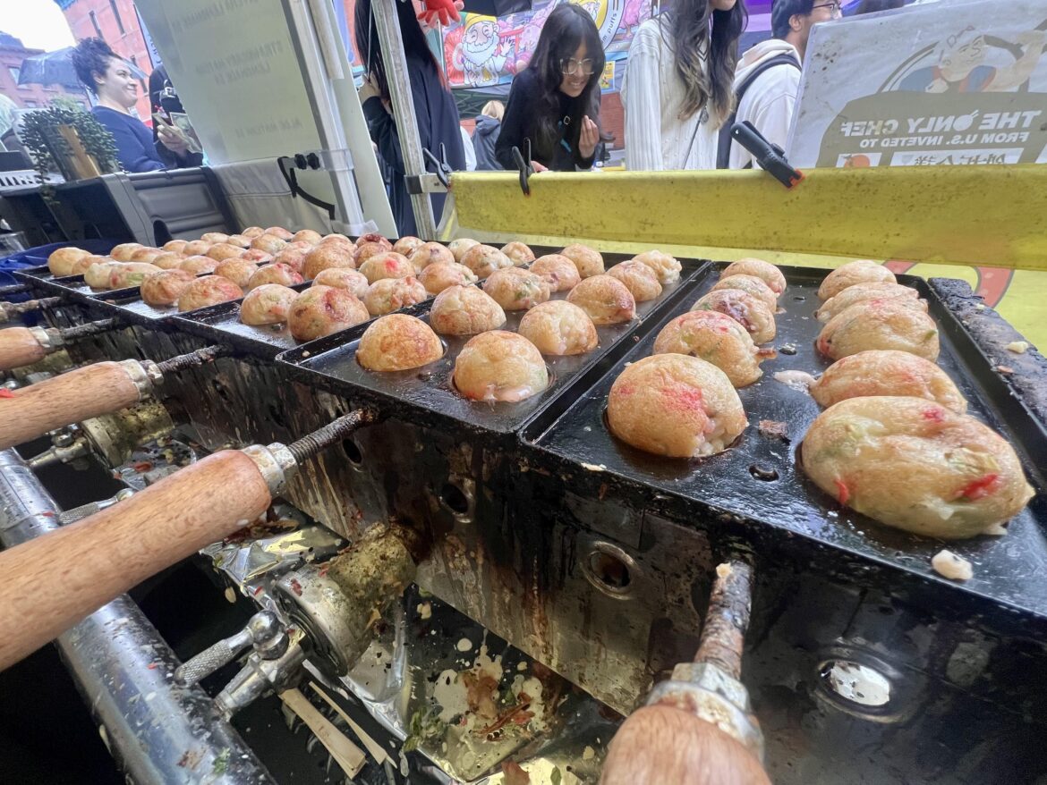 Osaka-style takoyaki cooked on copper pans in NYC