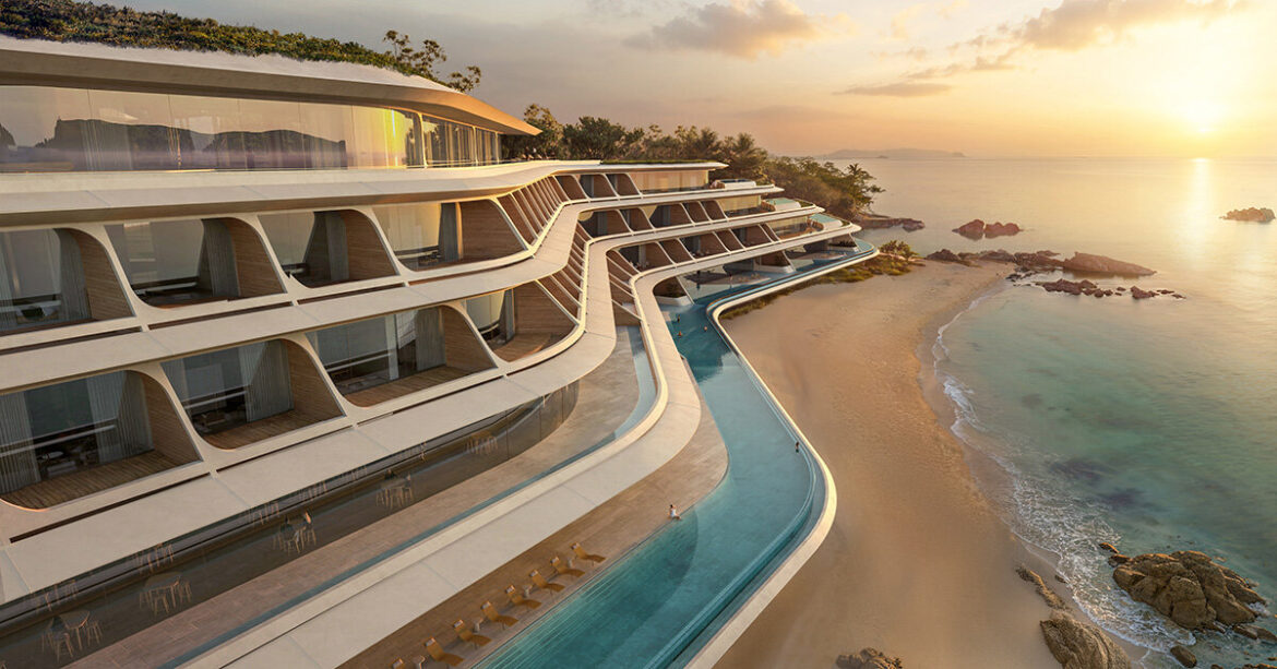 ZHA shapes stepped coastal retreat for NOT A HOTEL in japan ZHA shapes stepped coastal retreat for NOT A HOTEL in japan