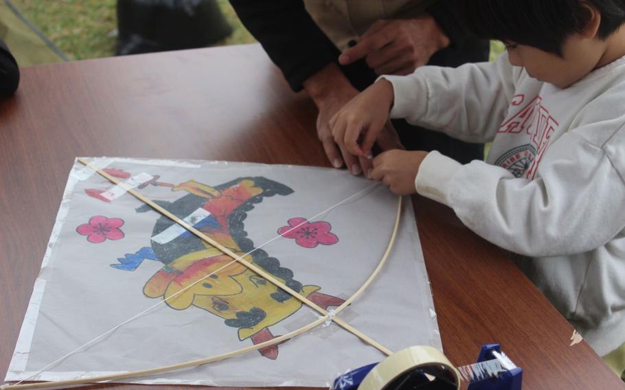 A child making a kite