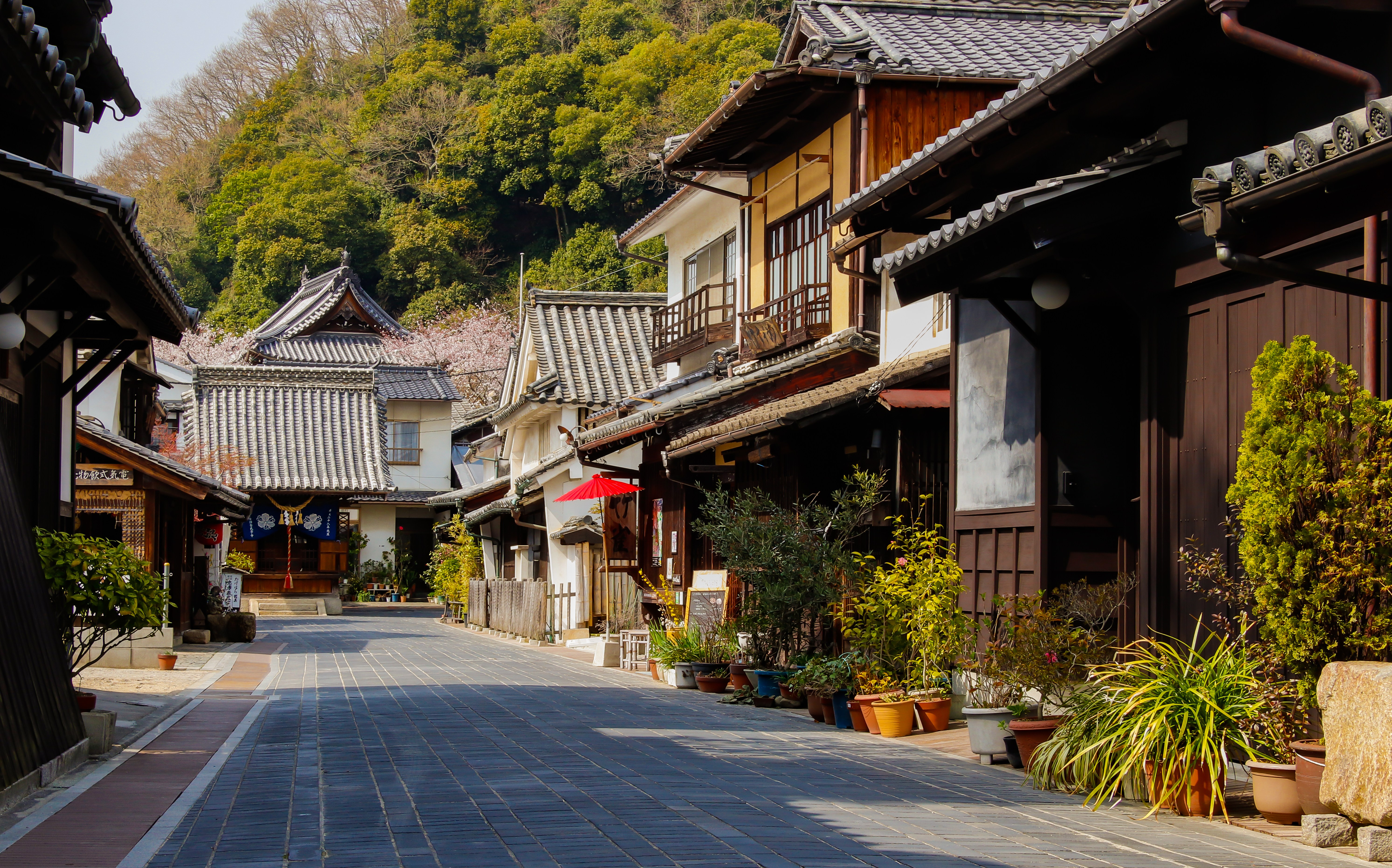Traditional street in Takehara, Japan.