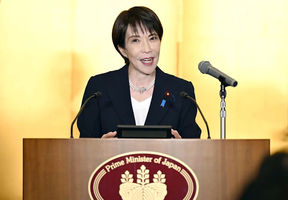 Japanese Prime Minister Sanae Takaichi, speaks during her New Year's news conference in Ise, Mie prefecture, central Japan Monday, 5 Jan 2026 (Kyodo News)