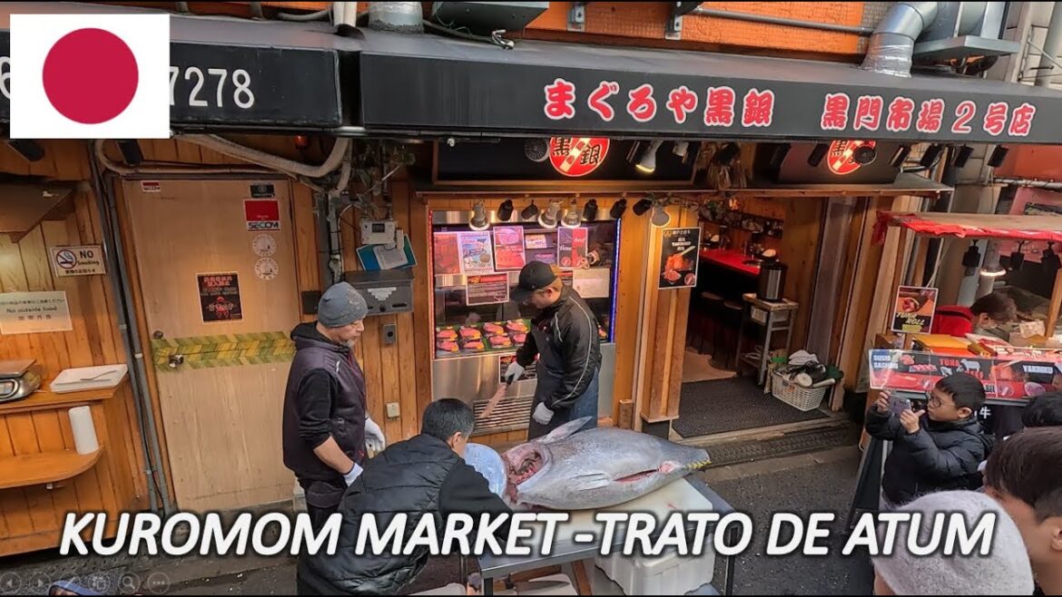 ATUM GIGANTE - KUROMON MARKET EM OSAKA #travel #kuromonmarket #tuna_fish_cutting #shorts