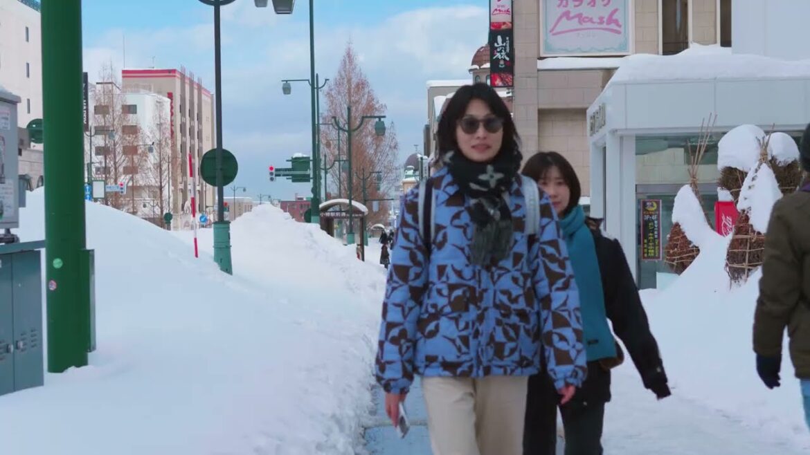 First Snow in Otaru Ciry  Hokkaido Japan