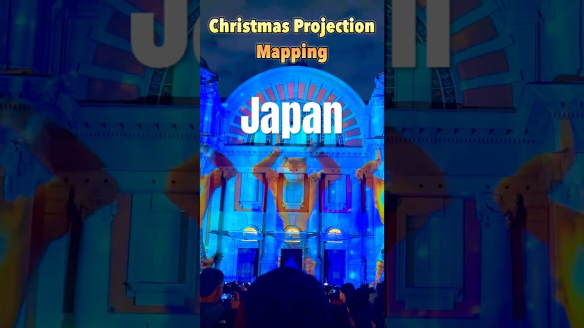 Christmas Projection Mapping in Osaka, Japan #trending #shorts #japan #christmas #travel
