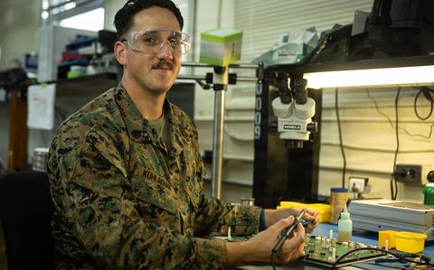 Quick repair by Marine keeps critical radar functioning on Okinawa Quick repair by Marine keeps critical radar functioning on Okinawa
