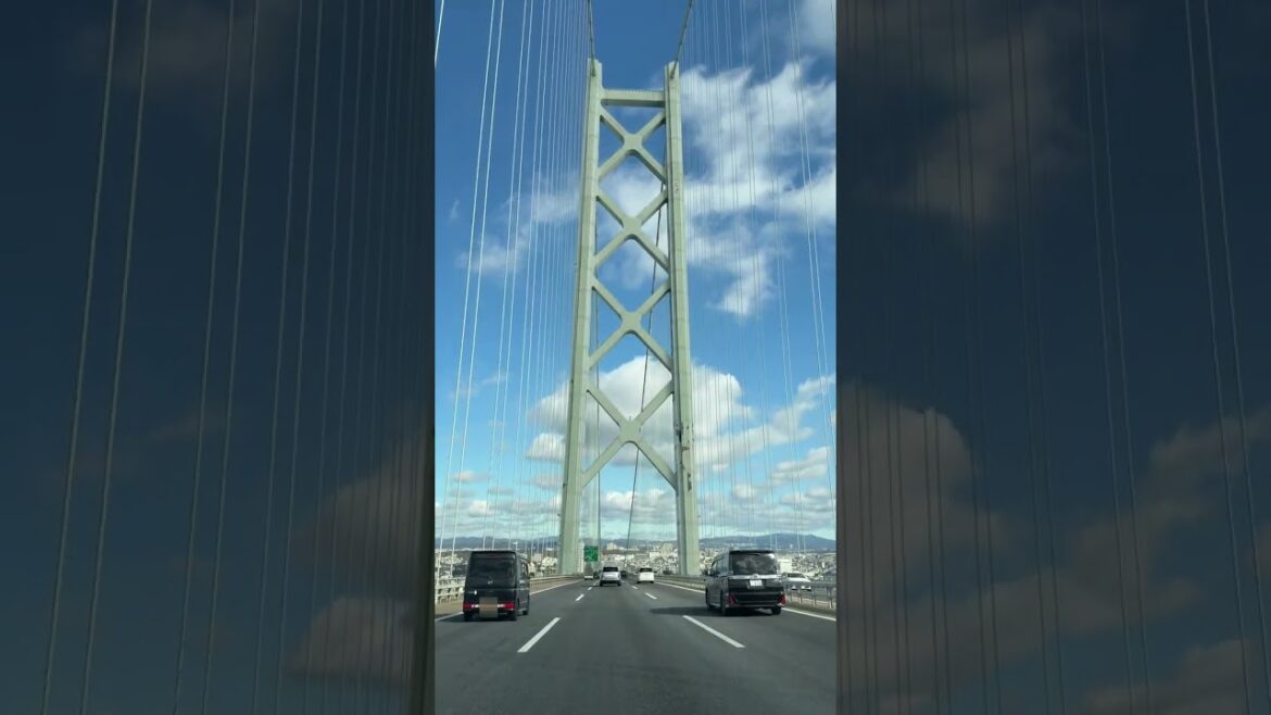 Akashi Kaikyo Bridge in Japan From Awaji Island to Akashi city #Shorts Akashi Kaikyo Bridge in Japan From Awaji Island to Akashi city #Shorts