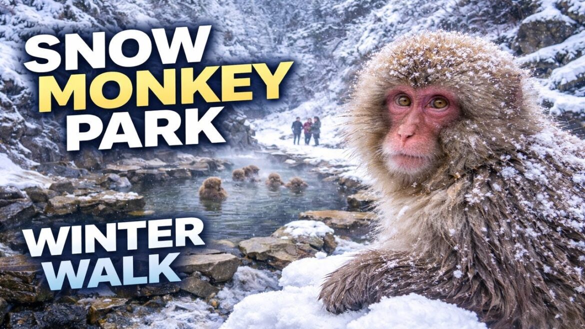 Nagano Snow Monkey Park Walking Tour | Winter Snow Walk | No Talking