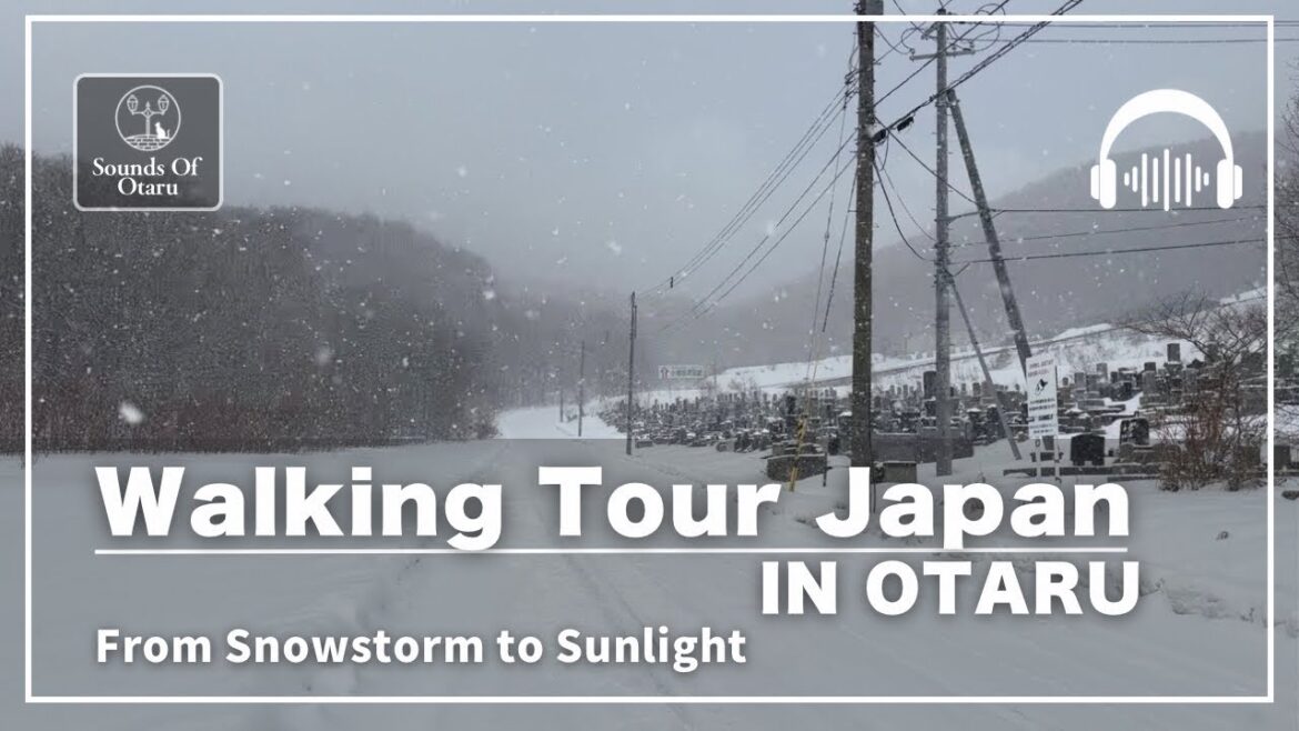WALKING TOUR JAPAN IN OTARU | From Snowstorm to Sunlight in Shukutsu