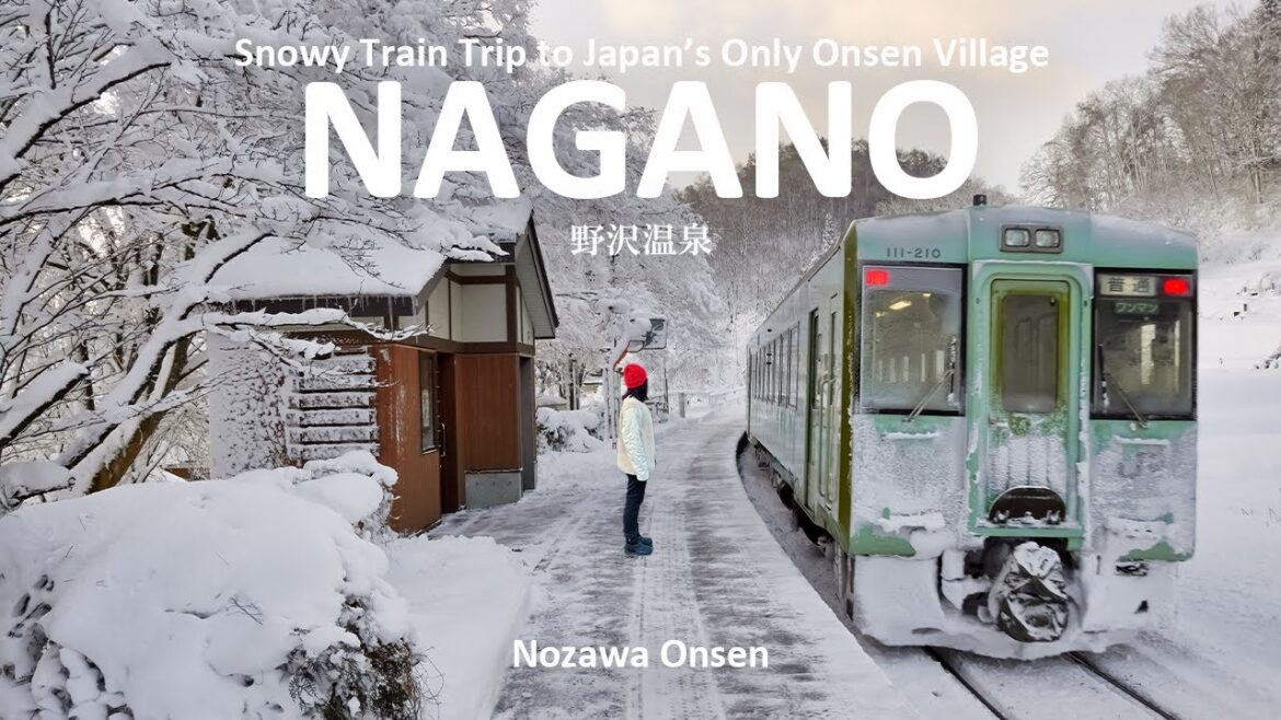 Snowy Rural Japan | Winter Train Trip to an Onsen Village in Nagano |Nozawa Onsen| JAPAN TRAVEL VLOG