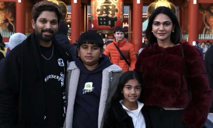 Allu Arjun Visits Sensoji Temple in Tokyo; Family Pictures Go Viral Allu Arjun Visits Sensoji Temple in Tokyo; Family Pictures Go Viral