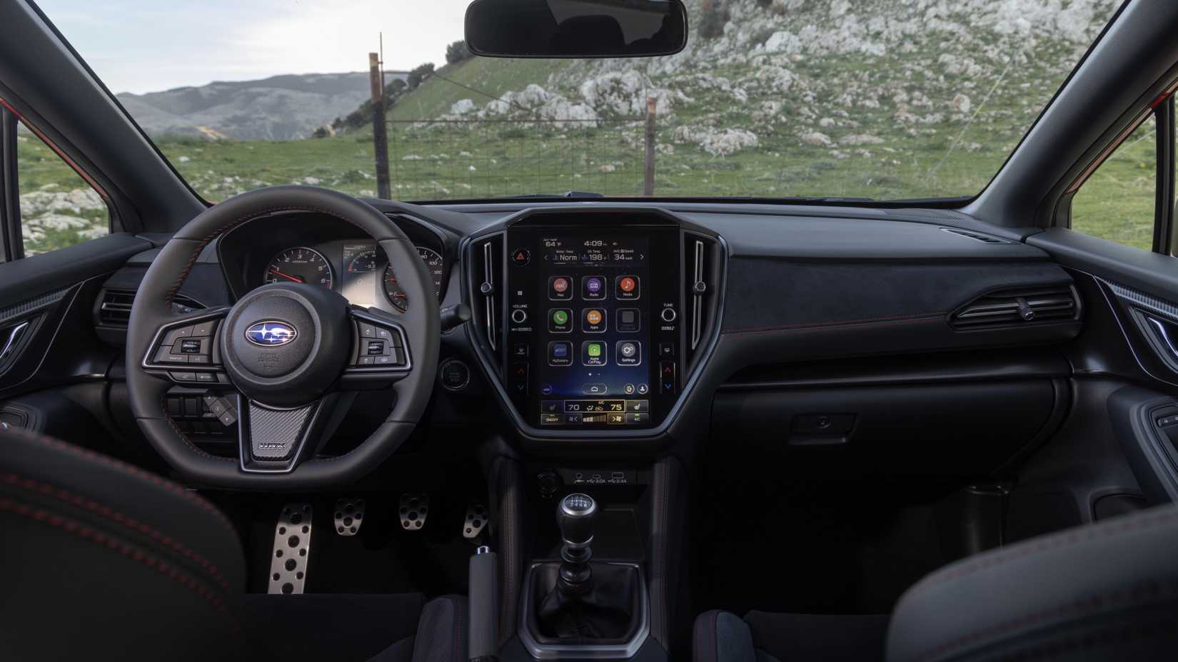 Interior shot of the dashboard in a 2024 Subaru WRX