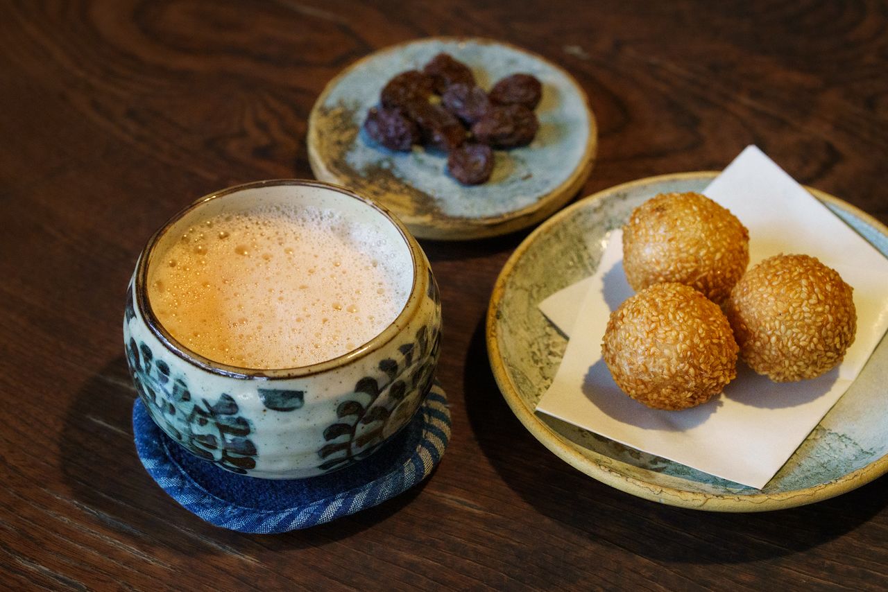 Ginger-infused chai, homemade sesame dumplings, and raisins sourced directly from growers.