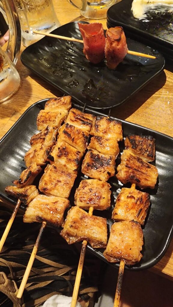 Pork bunguts skewers