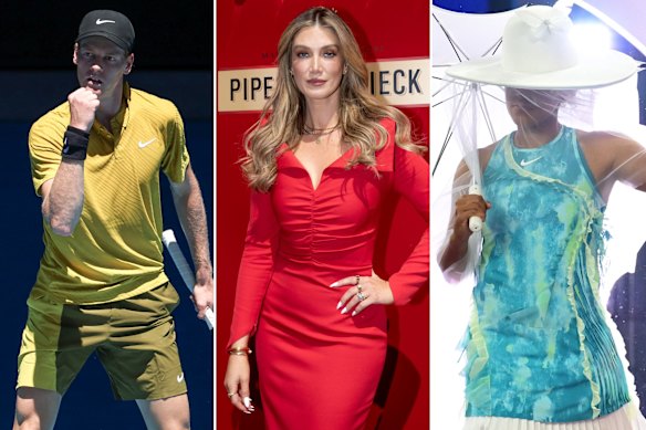 Bruised avocados, ballgowns and mosquito nets: Jannik Sinner, Delta Goodrem and Naomi Osaka at the AO.