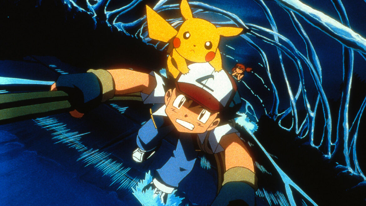 Ash, Pikachu and Misty (background) in 4Kids Entertainment's animated adventure Pokemon 3