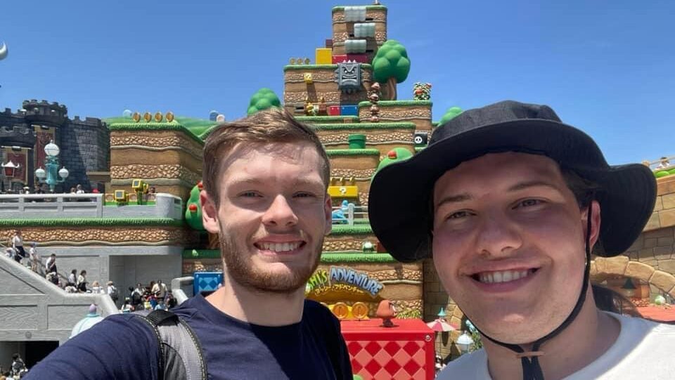 Austin and Griffin, Contiki travellers, in Japan