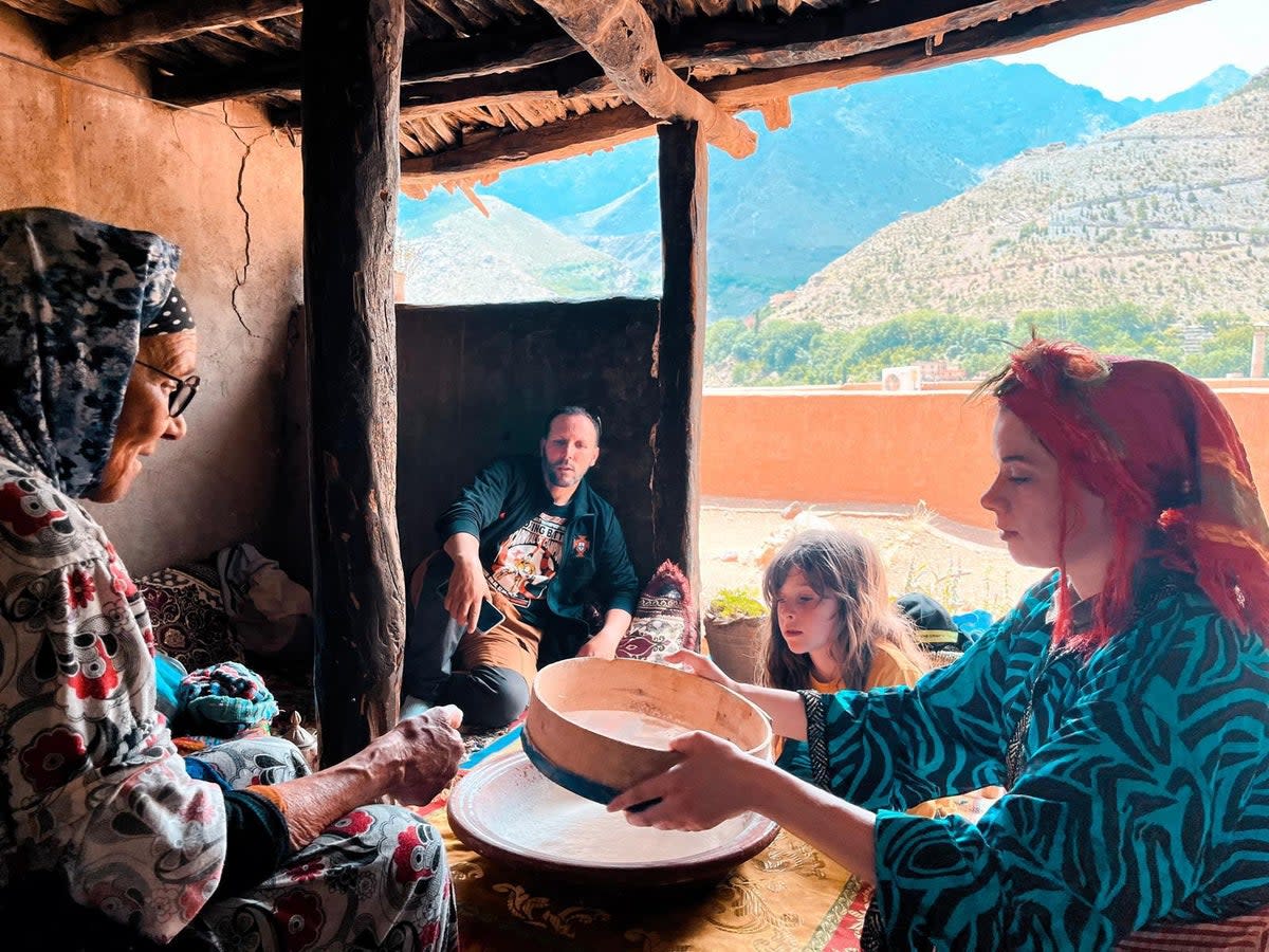 Ruby and her family learnt to make traditional bread in Morocco (Ruby Deevoy)