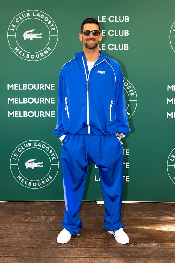 Novak Djokovic in Lacoste at Le Club Lacoste on the Yarra River.