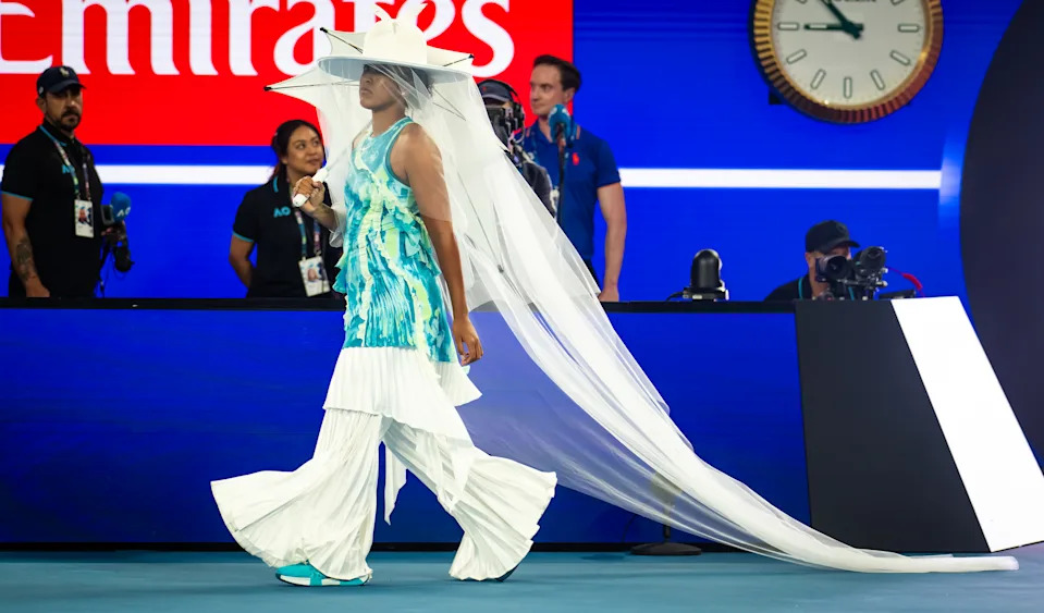 MELBOURNE, AUSTRALIA - JANUARY 20: Naomi Osaka of Japan walks onto the court to play against Antonia Ruzic of Croatia in the first round on Day 3 of the 2026 Australian Open at Melbourne Park on January 20, 2026 in Melbourne, Australia (Photo by Robert Prange/Getty Images)