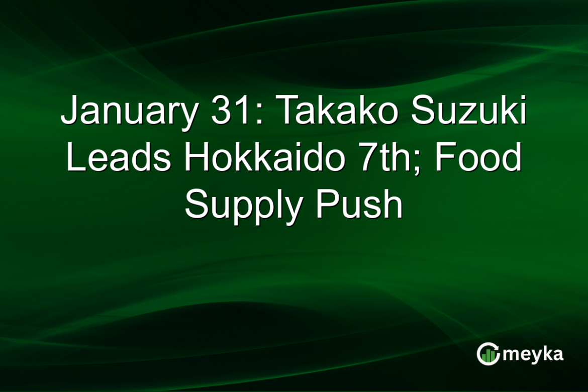 January 31: Takako Suzuki Leads Hokkaido 7th; Food Supply Push