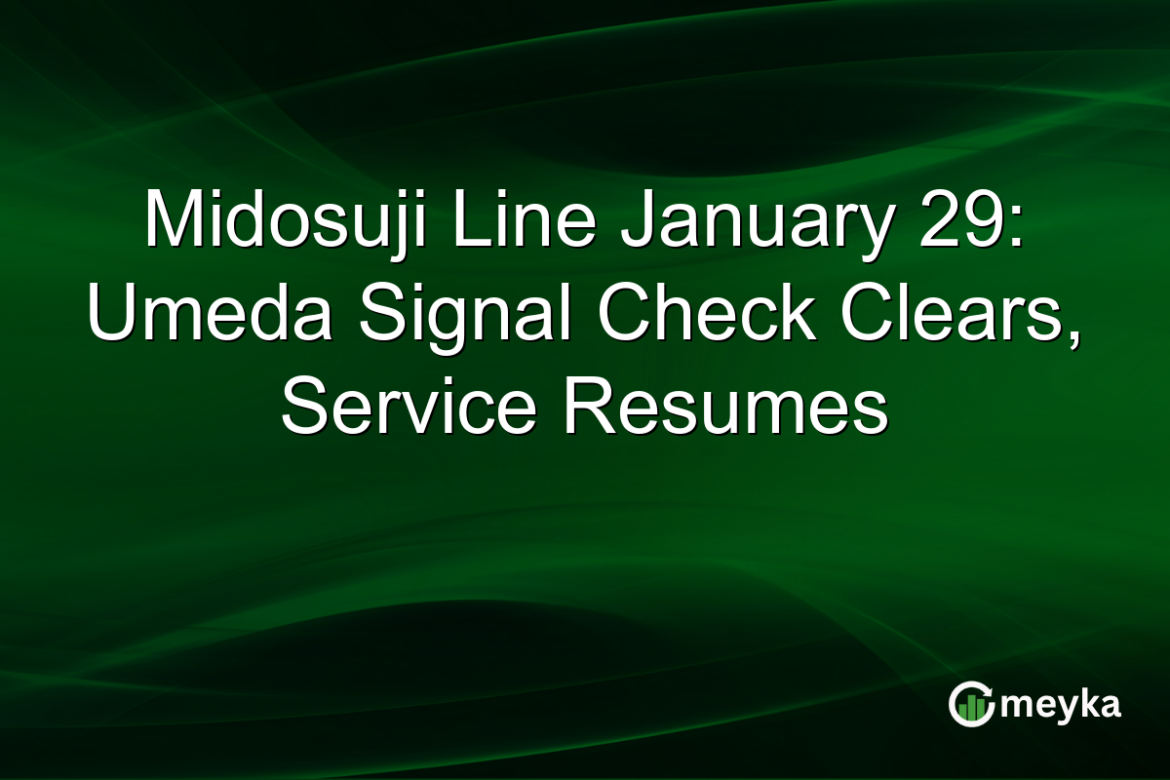 Midosuji Line January 29: Umeda Signal Check Clears, Service Resumes Midosuji Line January 29: Umeda Signal Check Clears, Service Resumes