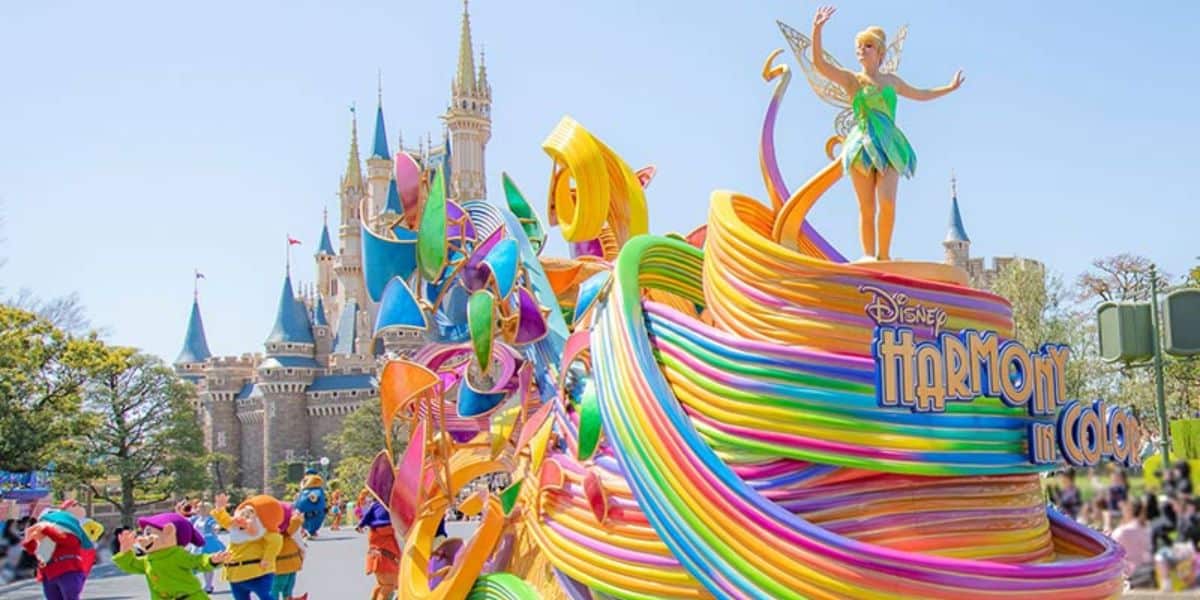 Tinker Bell in a parade at Tokyo Disneyland