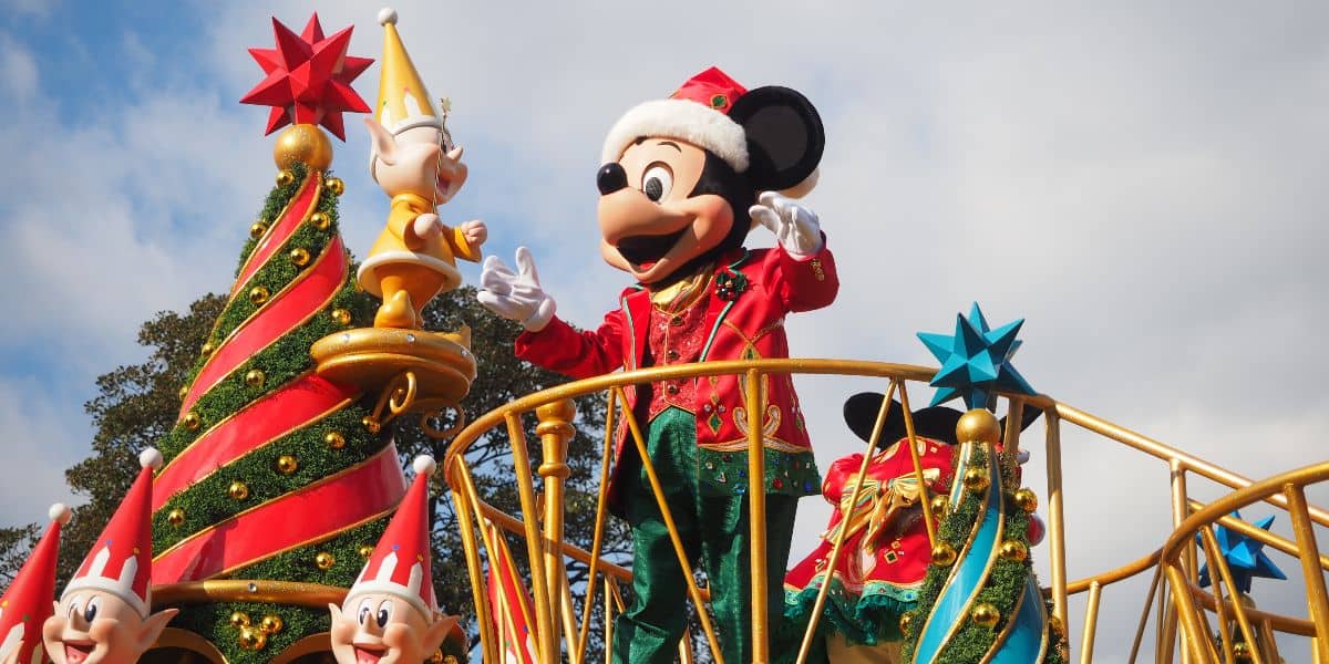 Mickey Mouse in Tokyo Disney Resort's Christmas parade