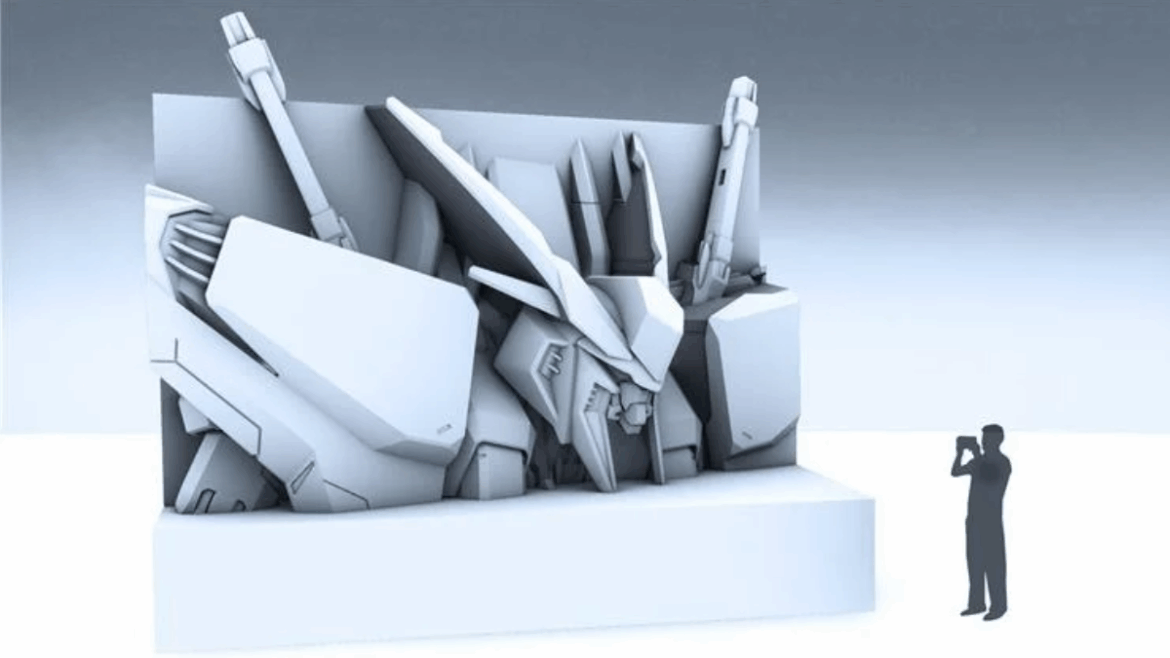 snow gundam sculpture