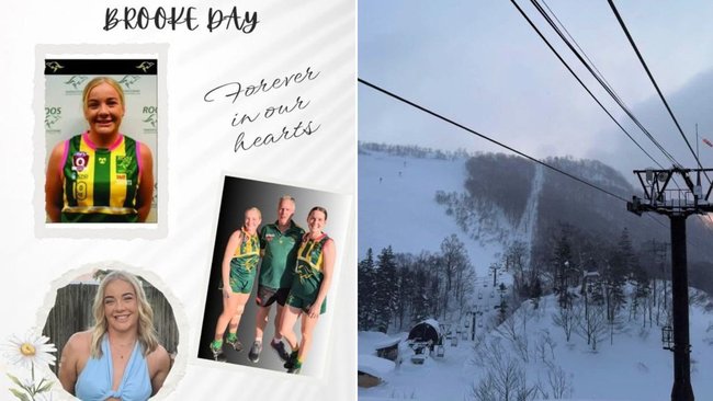 Friends and teammates pay tribute to Brooke Day following fatal ski lift incident in Japan.