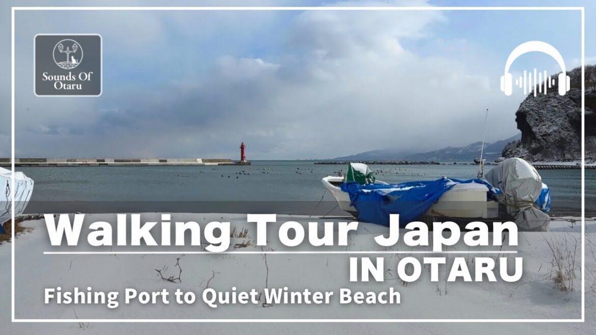 WALKING TOUR JAPAN IN OTARU | Shukutsu Fishing Port to Shukutsu Maehama Beach in Winter
