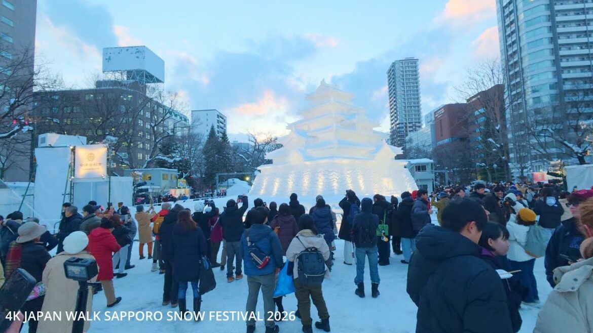 4K Japan Walk Sapporo Snow Festival 2026 Hokkaido札幌雪祭り2026初日を歩く