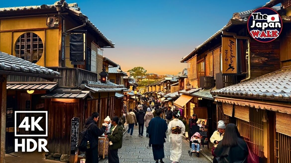 Kyoto Sunset Walk – Exploring the City’s Most Beautiful District | Japan | Walking Tour | 4K HDR