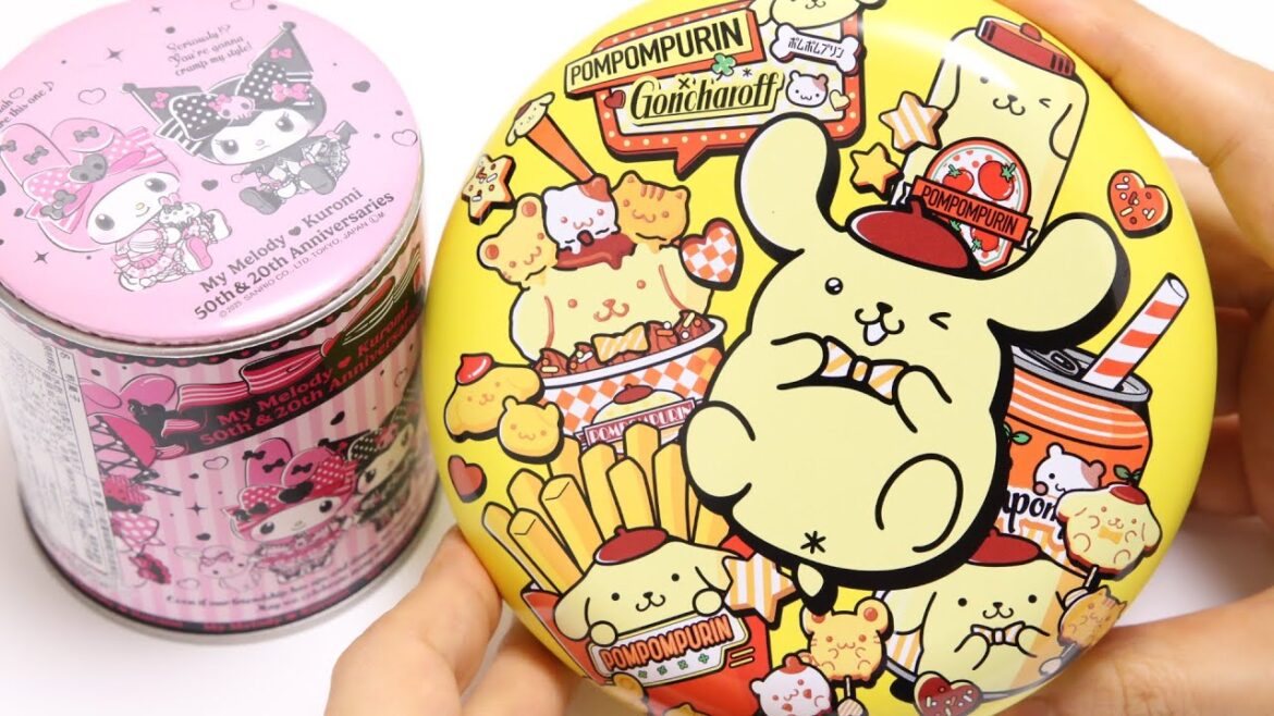 🍫Pom Pom Purin Treats Tin and My Melody & Kuromi Caramel Tin with Tin Badge