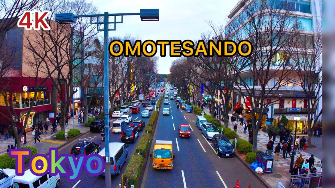 Walking tour from Omotesando to Shibuya. Tokyo, Japan.