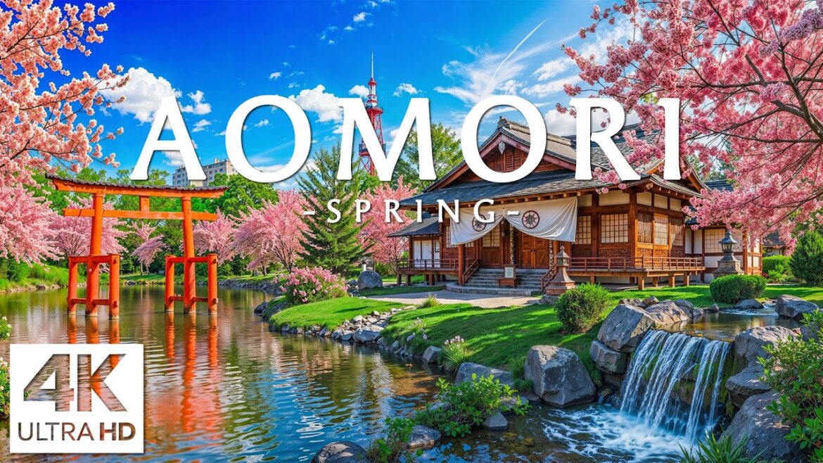 Spring Aomori 4K, Japan 🌸 Hirosaki Castle Moats, Iwaki Peaks & Endless Sakura Walks
