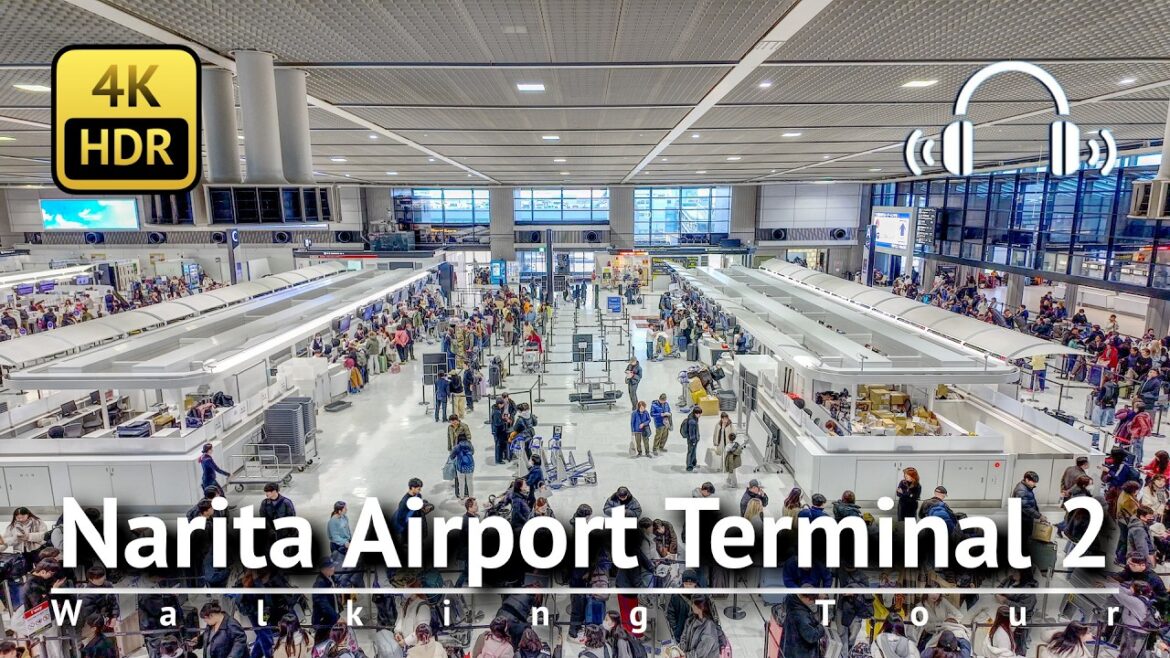Narita Airport Terminal 2 Walking Tour 2026 [4K/HDR/Binaural]