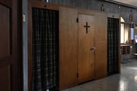 The confessional is seen in Catholic Katsura Church in Kyoto's Nishikyo Ward, Nov. 21, 2025. (Mainichi/Takao Kitamura)