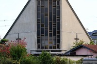 Catholic Katsura Church is seen from the northwest, in Kyoto's Nishikyo Ward, Nov. 21, 2025. (Mainichi/Takao Kitamura)