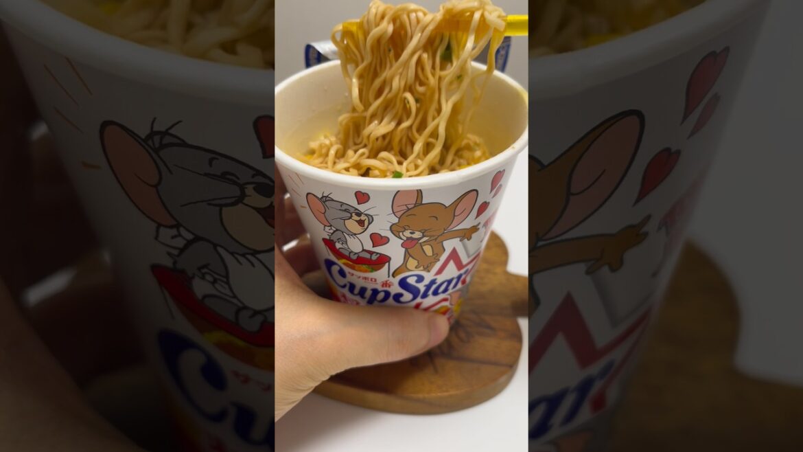 🍜Tom and Jerry Cup Ramen Noodles Sapporo Ichiban Cup Star #shorts