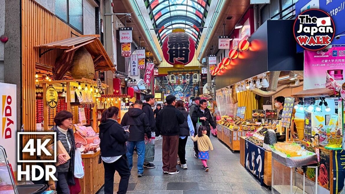 Osaka Walk – Kuromon Market to Dotonbori | Japan Walking Tour | 4K HDR